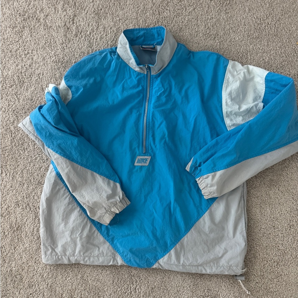 Vintage Nike Blue and Gray Windbreaker